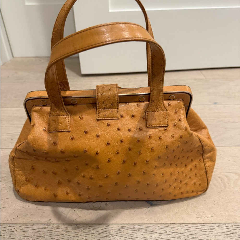 SUAREZ NEW YORK Camel/Tan embossed Leather Women's Bag - Picture 3 of 6
